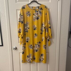 Ava & Viv Yellow Floral Long Sleeve Dress